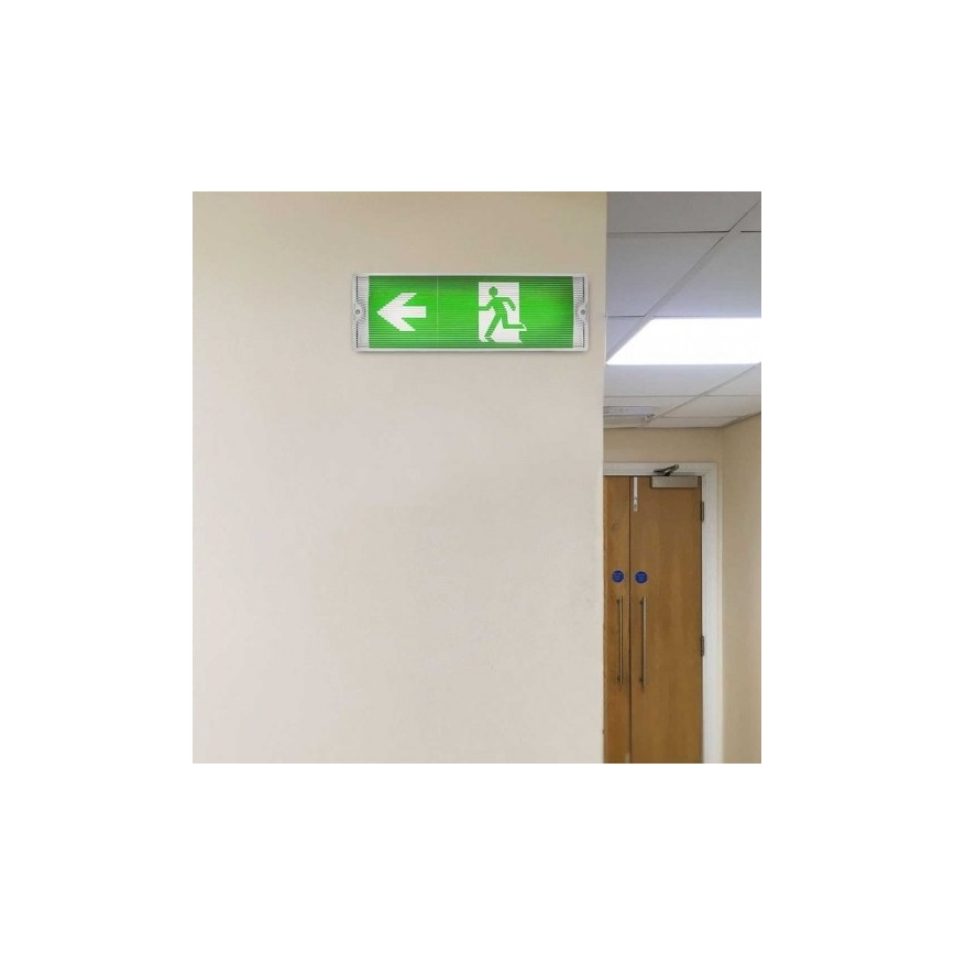 Luz de emergencia LED con una prueba de funcionalidad estándar EMERGENCY EXIT LED/3W/230V 6400K IP65
