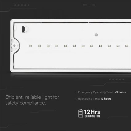 Luz de emergencia LED EMERGENCY EXIT LED/3W/230V IP65 6000K 1200mAh