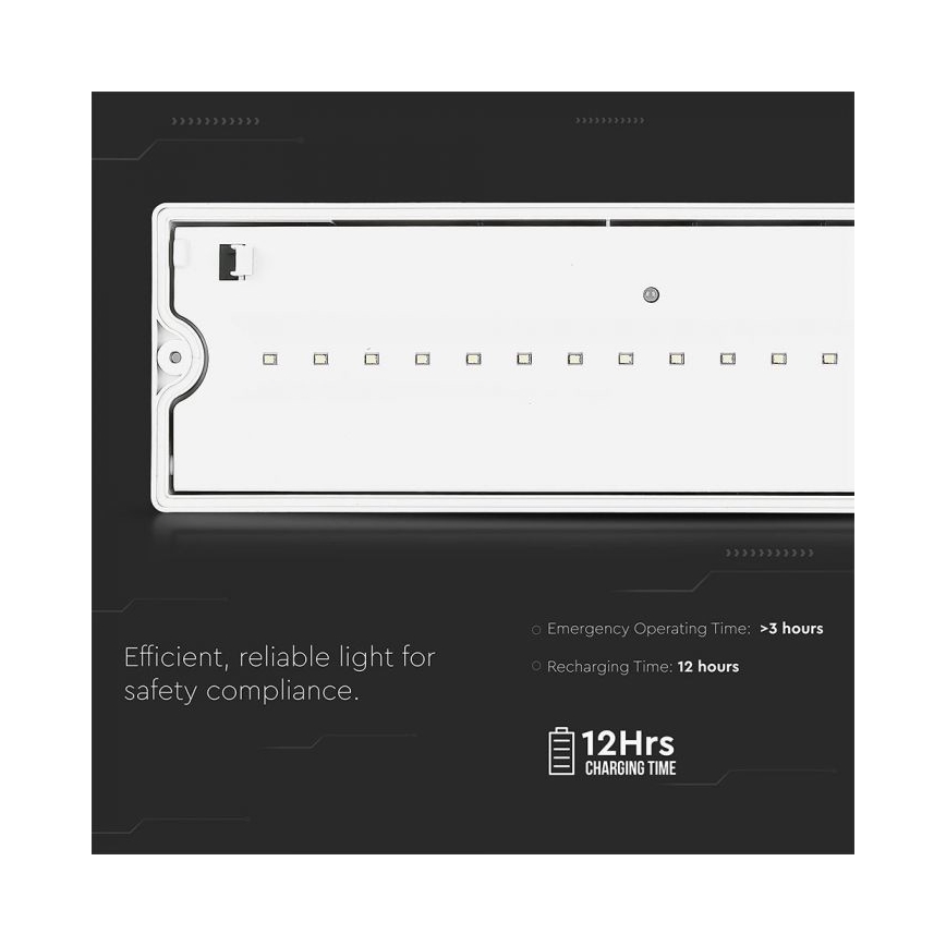 Luz de emergencia LED EMERGENCY EXIT LED/3W/230V IP65 6000K 1200mAh