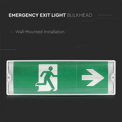 Luz de emergencia LED EMERGENCY EXIT LED/3W/230V IP65 6000K 1200mAh