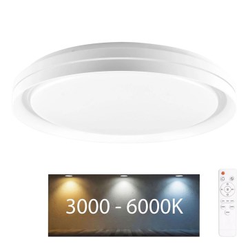 Luz de techo LED regulable para baño ELIZA LED/48W/230V diá. 38,5 cm 3000-6000K IP44 + control remoto