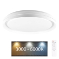 Luz de techo LED regulable para baño ELIZA LED/72W/230V diá. 48,5 cm 3000-6000K IP44 + control remoto
