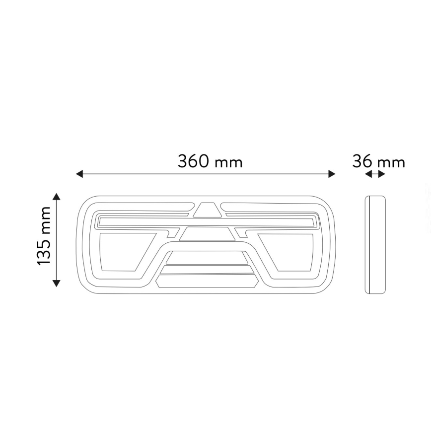 Luz LED combinada con intermitente dinámico LED/10-30V IP67 izquierda