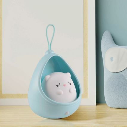 Luz LED de orientación infantil con sensor KITTY LED/0,5W/5V USB azul
