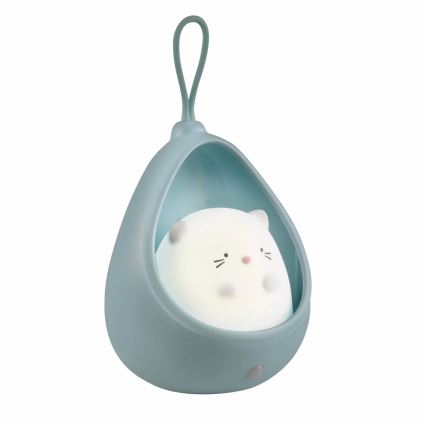 Luz LED de orientación infantil con sensor KITTY LED/0,5W/5V USB azul
