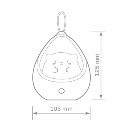 Luz LED de orientación infantil con sensor KITTY LED/0,5W/5V USB azul