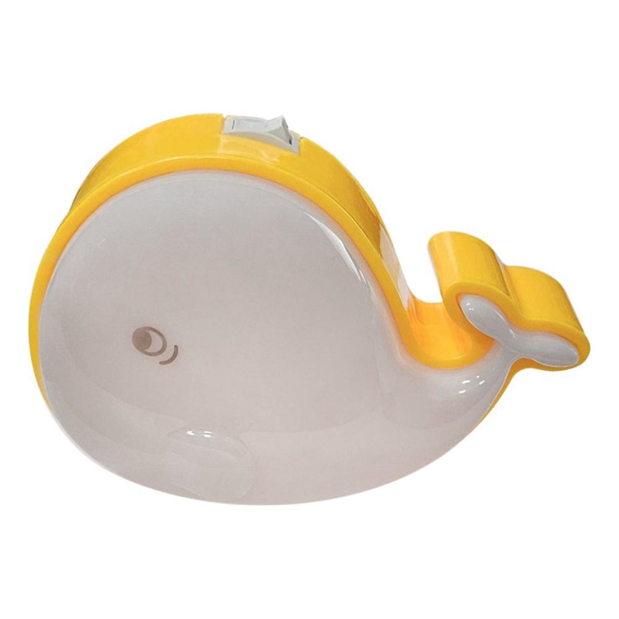 Luz LED nocturna infantil LED/0,5W/230V ballena