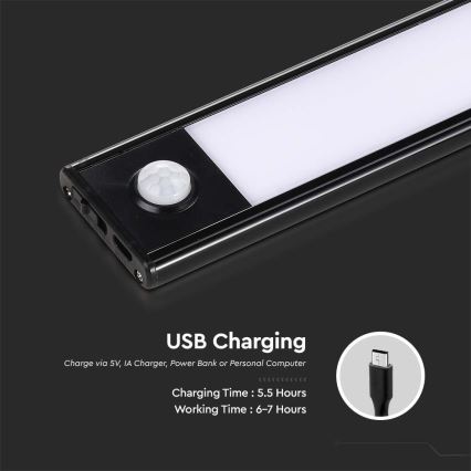 Luz LED bajo armario de cocina con sensor LED/2W/5V 2200 mAh 3000K