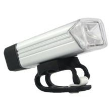 Luz recargable LED para bicicleta LED/5W/3,7V IPX4 1200 mAh plata