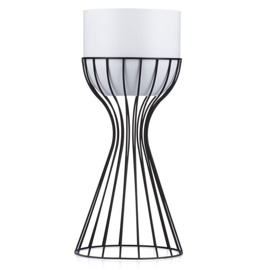 Maceta de metal LOFT 46x20 cm negro/blanco