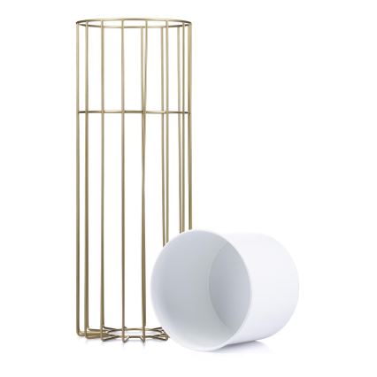 Maceta de metal LOFT 55x20 cm dorado/blanco