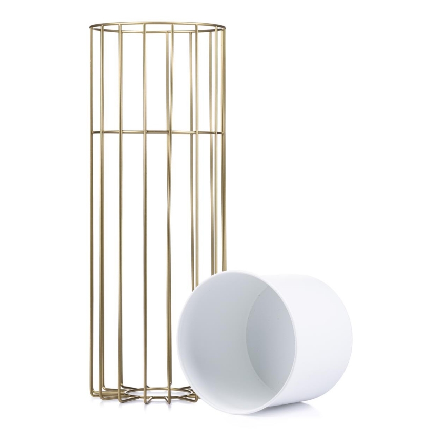 Maceta de metal LOFT 55x20 cm dorado/blanco