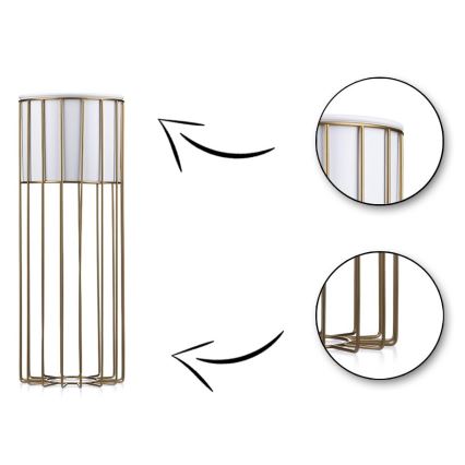 Maceta de metal LOFT 55x20 cm dorado/blanco