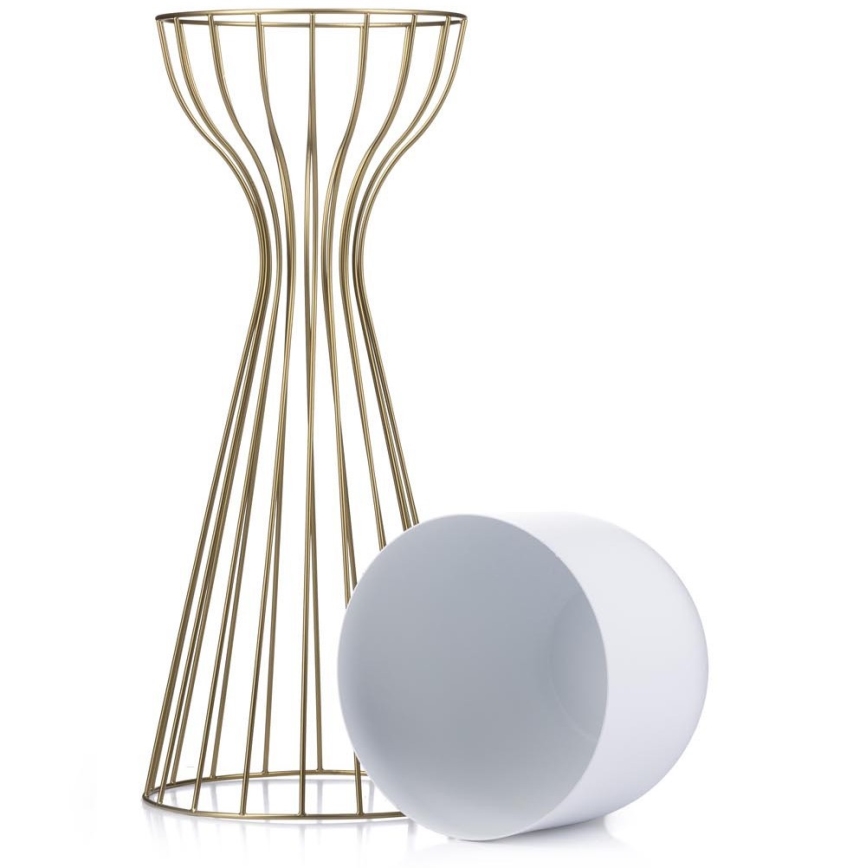Maceta de metal LOFT 56x20 cm dorado/blanco