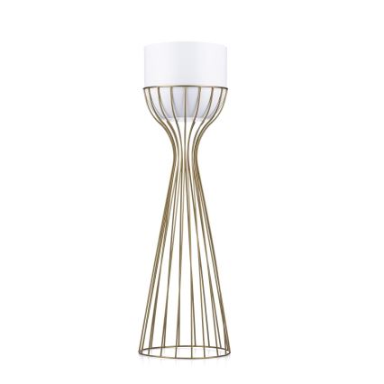 Maceta de metal LOFT 68x20 cm dorado/blanco