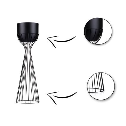 Maceta de metal LOFT 68x20 cm negro