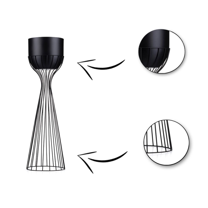 Maceta de metal LOFT 68x20 cm negro