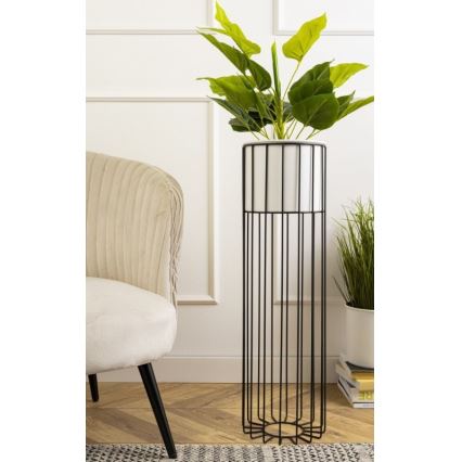 Maceta de metal LOFT 70x20 cm negro/blanco