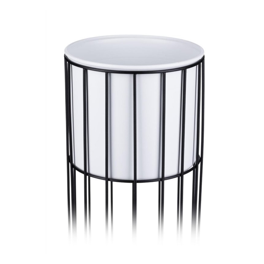Maceta de metal LOFT 70x20 cm negro/blanco