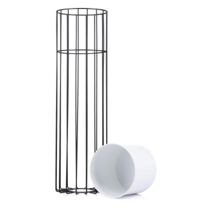 Maceta de metal LOFT 70x20 cm negro/blanco