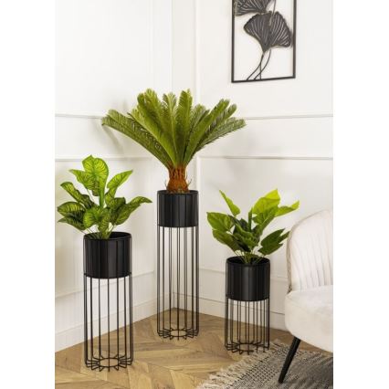 Maceta de metal LOFT 70x20 cm negro