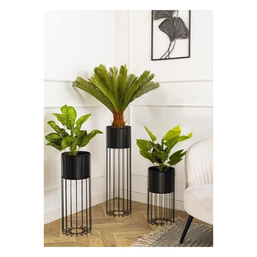 Maceta de metal LOFT 70x20 cm negro