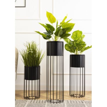 Maceta de metal LOFT 70x20 cm negro