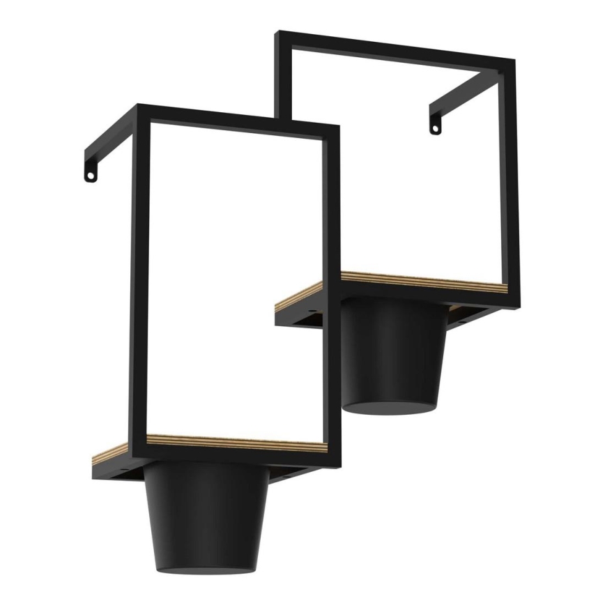 Maceta de pared 46x36cm negro