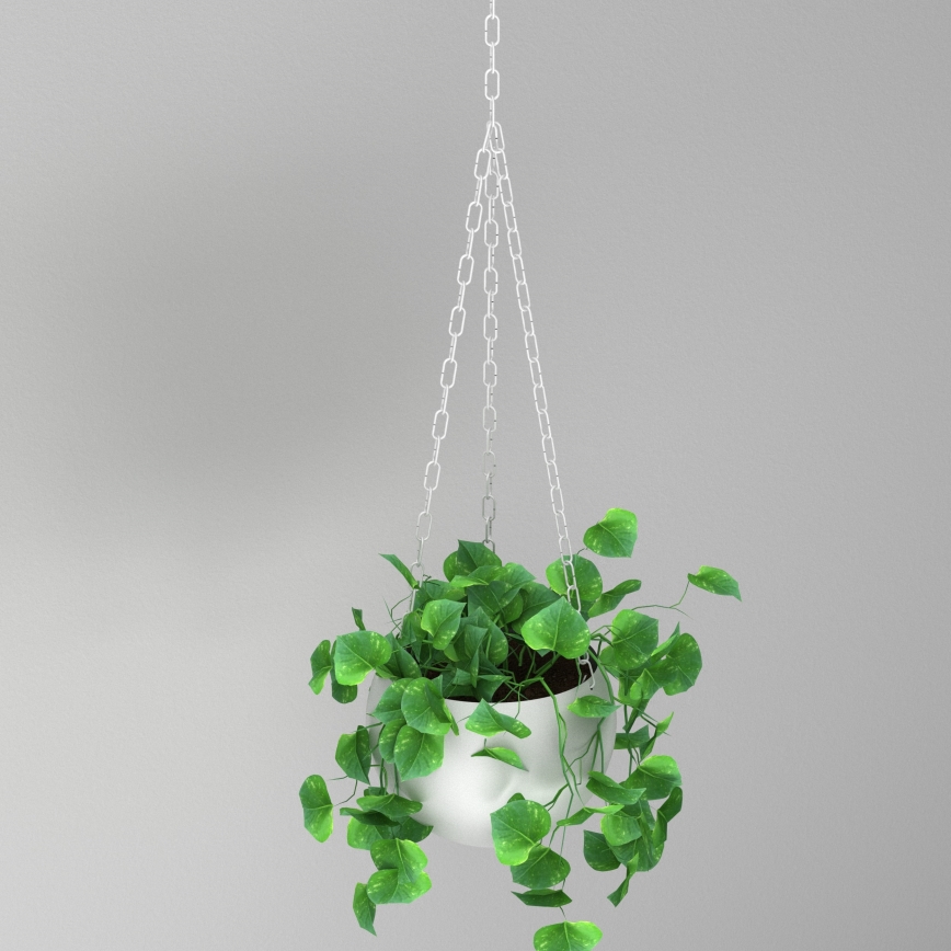 Macetero colgante 155x27 cm blanco
