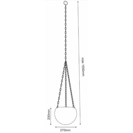 Macetero colgante 155x27 cm blanco