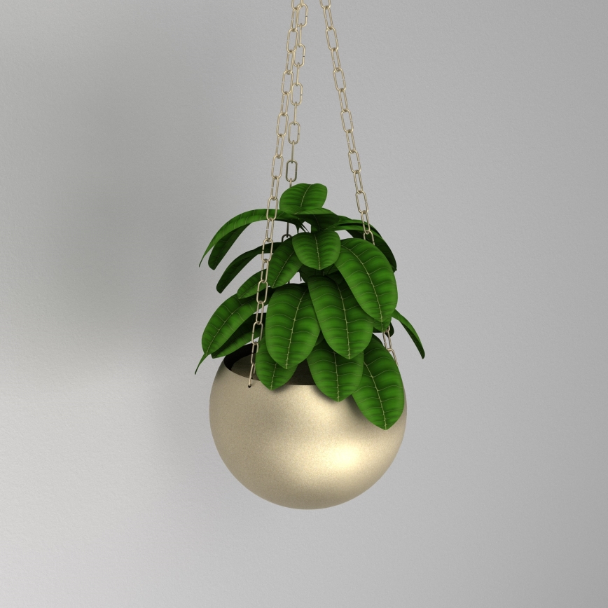 Macetero colgante 155x27 cm dorado