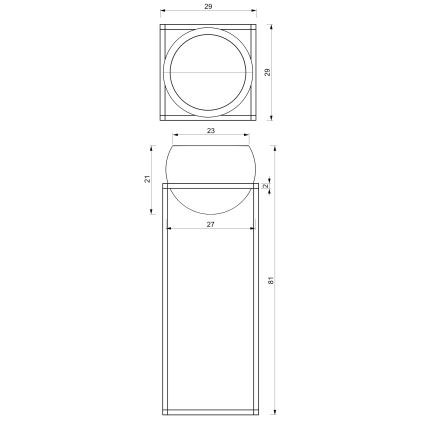 Macetero de metal 81,3x29 cm negro