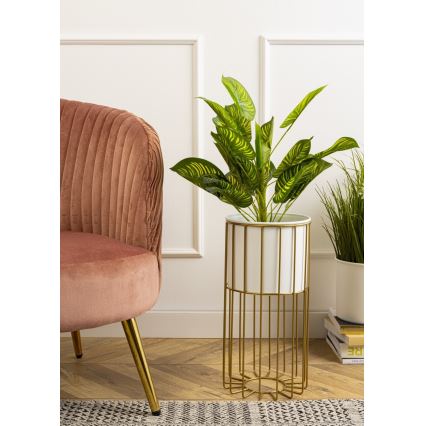 Macetero de metal LOFT 42x20 cm dorado/blanco