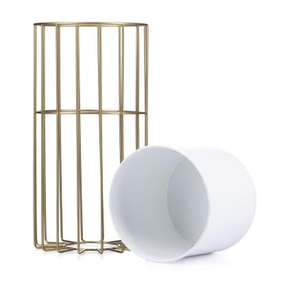 Macetero de metal LOFT 42x20 cm dorado/blanco
