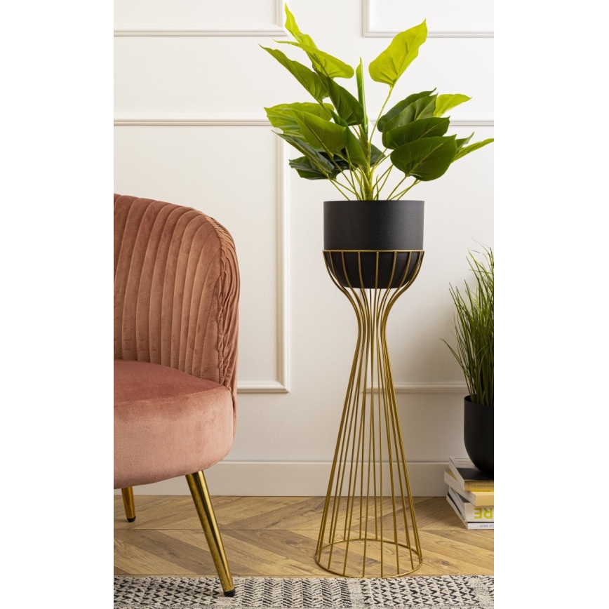 Macetero de metal LOFT 68x20 cm dorado/negro