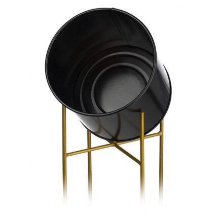 Macetero de metal OSLO 95x17 cm negro/dorado