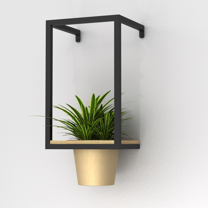 Macetero de pared 38x18 cm dorado