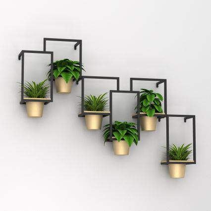 Macetero de pared 38x18 cm dorado
