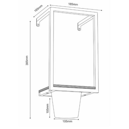 Macetero de pared 38x18 cm dorado