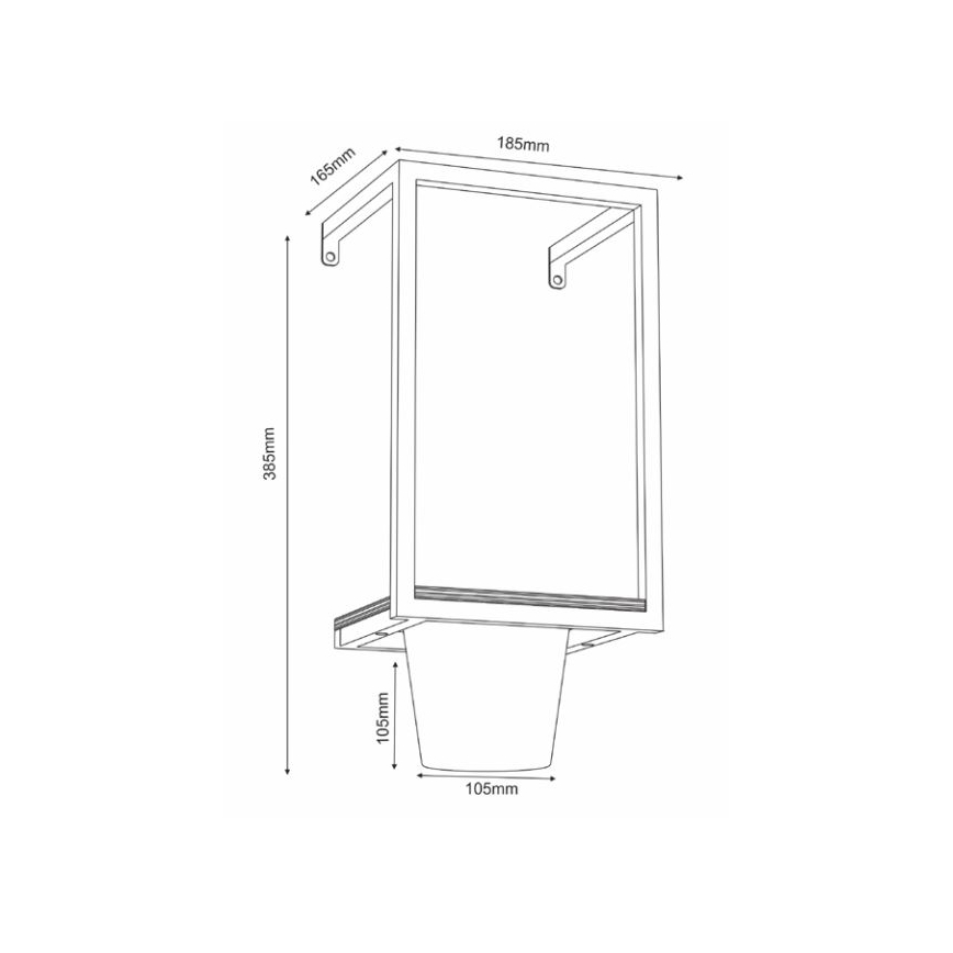 Macetero de pared 38x18 cm dorado