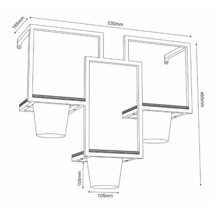 Macetero de pared 46x53 cm dorado