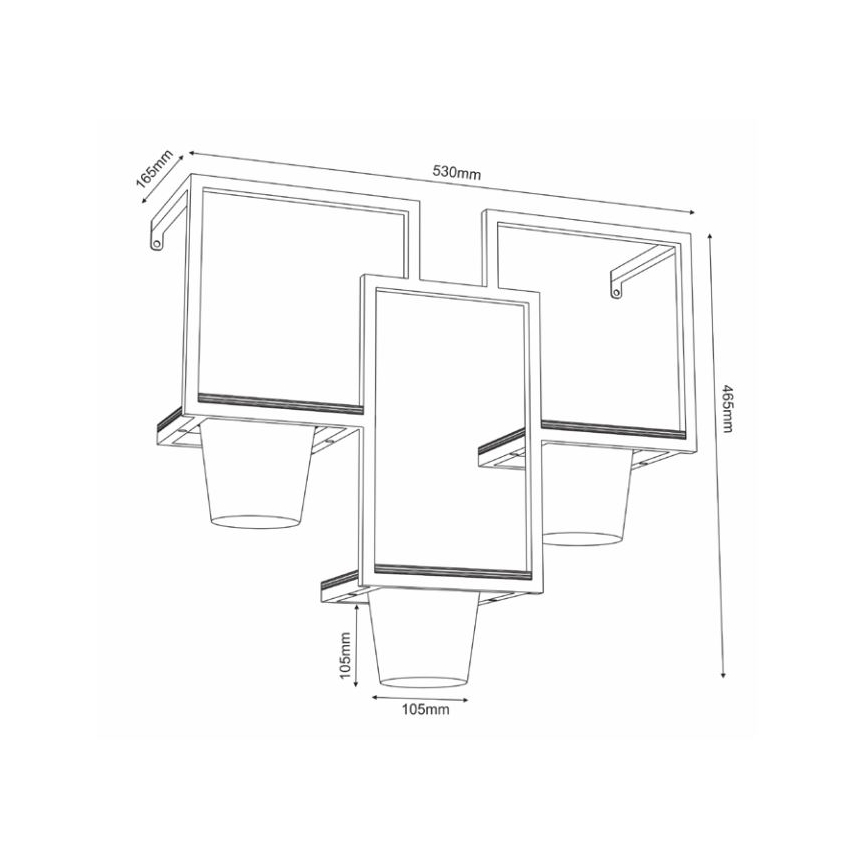 Macetero de pared 46x53 cm dorado