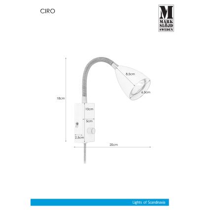 Markslöjd 106588 - Aplique regulable CIRO 1xGU10/7W/230V