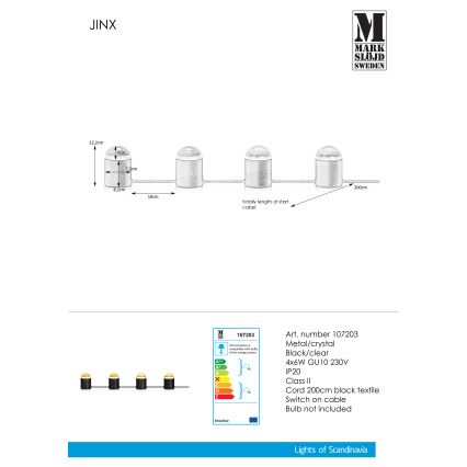 Markslöjd 107203 - Lámpara de mesa de cristal JINX 4xGU10/6W/230V