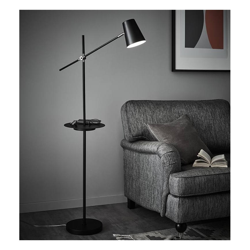 Markslöjd 107307 - Lámpara de pie con USB LINEAR 1xE14/40W/230V