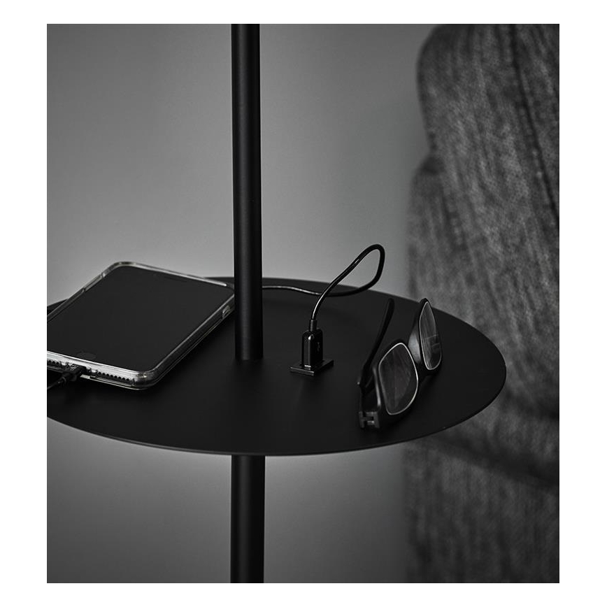 Markslöjd 107307 - Lámpara de pie con USB LINEAR 1xE14/40W/230V