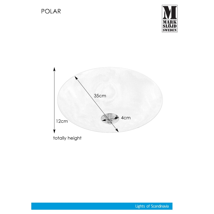 Markslöjd 107360 - Plafón POLAR 2xE14/40W/230V diá. 35 cm
