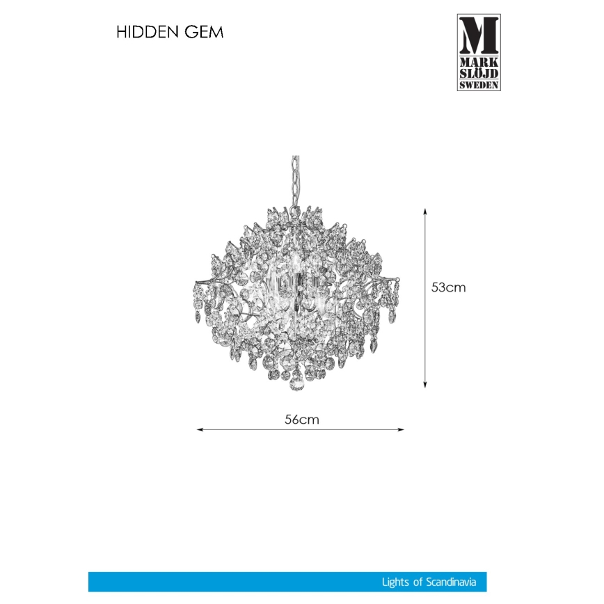 Markslöjd 107415 - Lámpara colgante de cristal HIDDEN 6xE14/40W/230V
