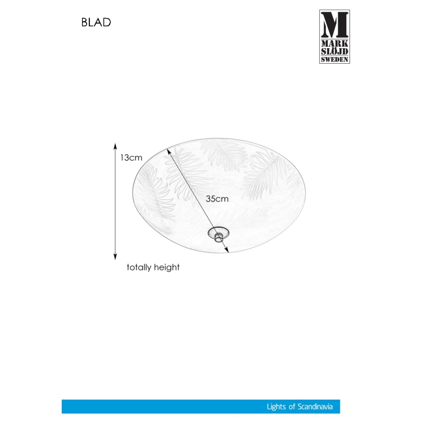 Markslöjd 107754 - Plafón BLAD 2xE14/40W/230V diá. 35 cm