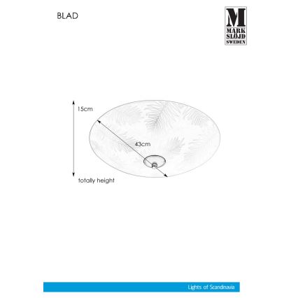 Markslöjd 107755 - Plafón BLAD 3xE14/40W/230V diá. 43 cm